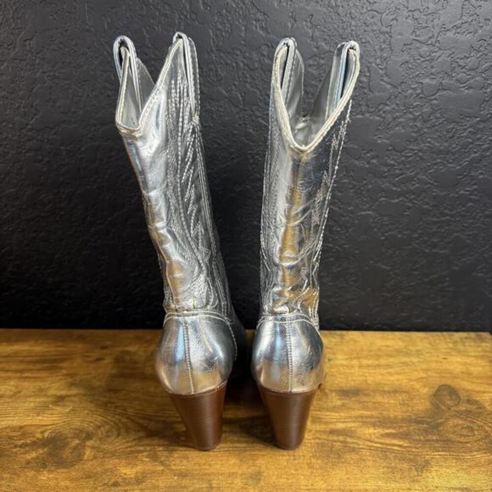 Miranda Lambert Cowboy Silver Synthetic Western Boots Womens 7M - Picture 4 of 8